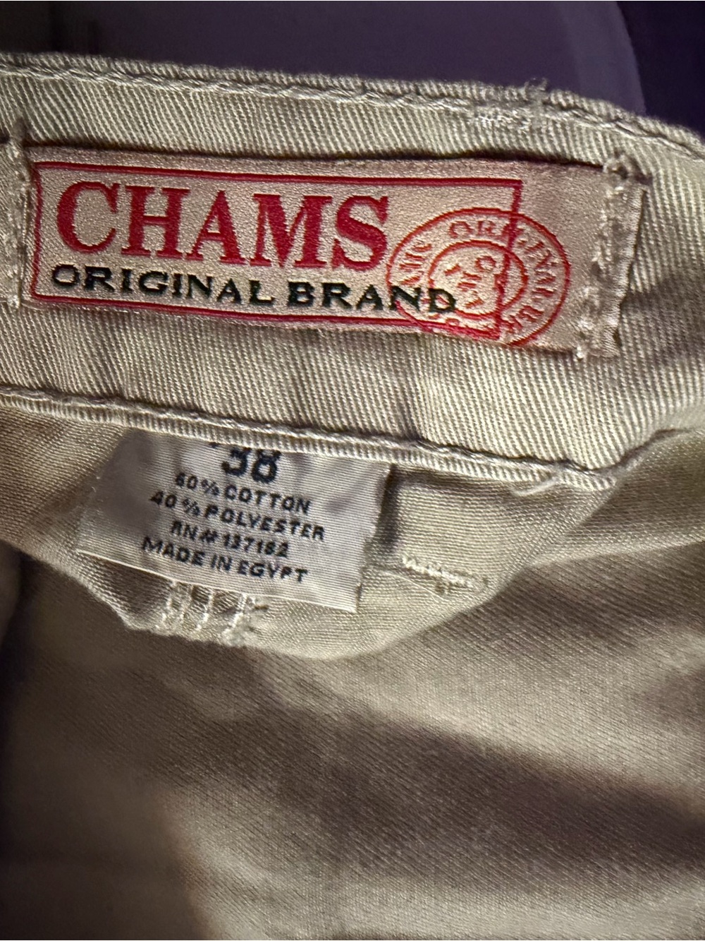 Chams Original Brand Men’s Khaki Cargo Shorts